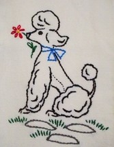 Sitting PRETTY POODLE DOG Towel embroidery pattern mo2008  - $5.00