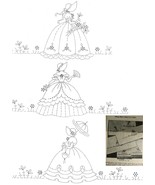 3 Southern Belle / Crinoline Lady Pillowcase embroidery pattern mo567  - $5.00