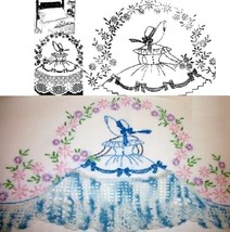 Southern Belle - Crinoline Lady pillowcase crochet embroidery pattern AB7372  - £3.99 GBP