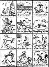 1920&#39;s Mother Goose Nursery Rhymes embroidery - redwork pattern B16103   - £4.79 GBP