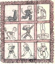 Vintage Cat Exercising Quilt Pattern embroidery pattern mo497  - $6.00