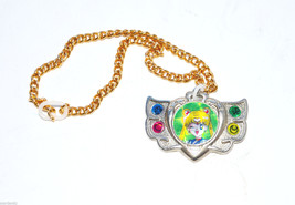 Sailor Moon 90&#39;s eternal locket shape metal chain jewelry made in Japan ... - $24.74