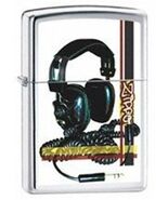 Retired Polished Chrome Retro Headphones Zippo Lighter - $517.72 MXN