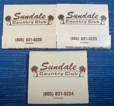 Vtg Matchbook Lot x3 Bakersfield Sundale Country Club California Adverti... - £9.70 GBP