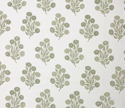 Ballard Designs Cotter Green Floral Multipurpose Cotton Fabric 2.1 Yards 54&quot;W - £41.95 GBP