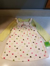 Carter's 24 Months 2 Piece Fleece Jumper Dress Set-Green Top & White Jumper NWT - $15.99