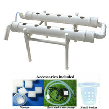 One-Layer Two Pipes Hydroponic 10 Plant Site Grow Kit with 110V Water Pump - £54.07 GBP