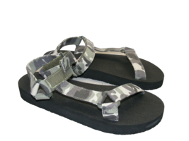 Unionbay Men Size 11 M Black Camo Camoflaudge Hook Loop Adjustable Sandals Shoes - £18.57 GBP