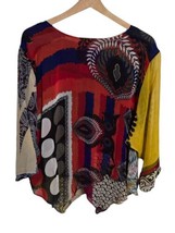 Sterling Styles Artsilk Kimono Womens One Size Colorful Bouse  - $39.99
