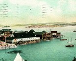 Vtg Cartolina 1908 Stonington Maine Me Porto Vista Dock Pier Barche - £14.45 GBP