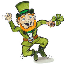 Leprechaun Fine Art Decal Sticker Irish FolkTale Pot of Gold Three Wishes March - $6.95+