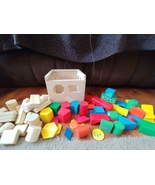 Wooden Block Sorter (Colored and Plain varied amount) ^ - $27.35 CAD