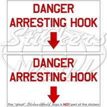 DANGER ARRESTING HOOK USAF US Marine Schilder, 100mm Vinyl Aufkleber x2 - $7.05