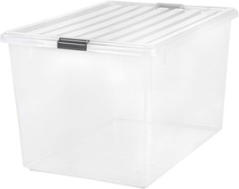 Iris Usa 132 Quart Large Storage Bin Utility Tote Organizing Container, Clear - £72.56 GBP