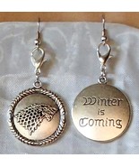 GOT House Stark Dire Wolf Winter is Coming Handmade Earrings Zip Pulls F... - £12.02 GBP