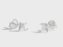 Lovely Adorable Ray Fish Simulated Diamond Stud 925 Sterling Silver Tiny Earring - £48.72 GBP