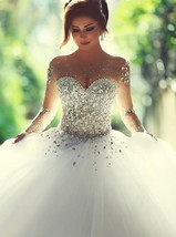 Sweetheart Empire Waist Ball Gown Wedding Dress Princess Wedding Dress - $289.90