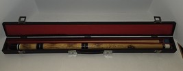 Vintage Carved Wood Pool/Billiards Cue 4 Piece 57&quot; 20 oz W/ Case has Slight Bow - £33.33 GBP