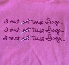 Child&#39;s Funny T Shirt I Must (Not) Tease Boys Pink Youth Kid&#39;s XL Girls ... - $9.49