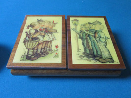 ORIGINAL HUMMEL DOUBLE JEWELRY MUSIC BOX &quot;IMPOSSIBLE DREAM&quot;  WOOD INLAY ... - $143.55