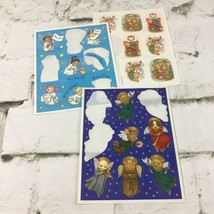 Vintage Christmas Holiday Angel Themed Scrapbooking Stickers Lot Of 3 Sh... - £5.44 GBP