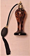 Art Glass Brown Tortoise Shell Perfume Bottle Pump Atomizer w/ Tassel Vtg - £39.58 GBP