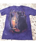 The Mountain TShirt SMALL S purple black Cat The Midnight Vigil Candle H... - £21.18 GBP