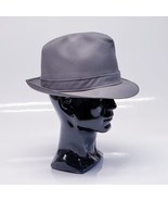 Vintage Men&#39;s London Fog Solid Gray Fedora Hat Cap Size 7 Canvas - Cosplay - £19.35 GBP