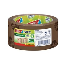 tesa 58155 Recycled Eco Logo Printed, Strong Packaging Tape, 50mm x 66m - Brown  - $19.00