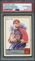 2011 Topps Allen &amp; Ginter #41 Carlos Santana Signed Card PSA Slabbed Auto Clevel - £102.70 GBP