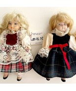 Porcelain Dolls DSN Nicholass Vintage Lot Of 2 7&quot; Hand Finished PorcBin1 - $54.69 CAD