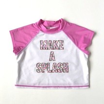 Cat &amp; Jack™ ~ Girls Medium 7/8 ~ Make A Splash ~ Rash Guard ~ Cropped Swim Shirt - £11.93 GBP