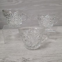Anchor Hocking Punch Bowl Replacement Cup Pressed Glass Vintage Set Of 3 - £7.00 GBP