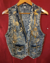 Denim Jacket Cherokee Artist Embellished Womans Size Med - £19.11 GBP