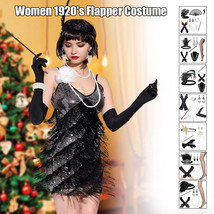 1920&#39;s Ladies Gatsby Fancy Dress Accessories Flapper Charleston Girl Costume Set - £11.32 GBP+