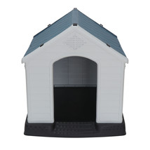 Waterproof Ventilate Pet Plastic Dog House Kennel W/Air Vents &amp; Elevated Floor - £69.15 GBP
