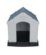 Waterproof Ventilate Pet Plastic Dog House Kennel W/Air Vents &amp; Elevated... - £67.38 GBP