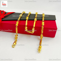 18 Kt, 22 Kt Real Yellow Gold Bamboo Balls Link Chain Necklace Chain 25 ... - £2,880.02 GBP+