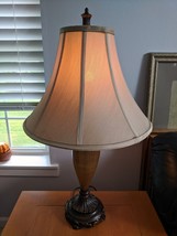 26&quot;x16&quot; Vintage Table Lamp with fabric tapered drum shade - $46.00