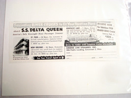 1957 Ad S.S. Delta Queen River Cruises Kentucky Lake, St. Paul, New Orleans  - £6.26 GBP