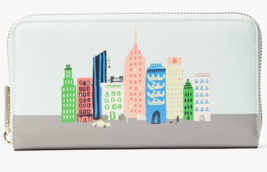 Kate Spade Large Continental Wallet Mint City Skyline ZipAround PWR00388 $188 FS - £77.51 GBP