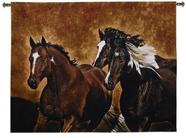 53x65 Horses READY TO RUN Western Southwest Tapestry Wall Hanging - £205.28 GBP