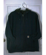 Carhartt  Mens 4XL Sherpa Lined Full-Zip Sweatshirt Jacket Hoodie Navy Blue - $64.34