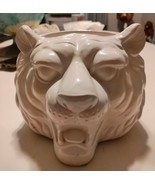 Vintage Tiger Head Ceramic Planter Pottery MCM Japan white - $2,783.74 MXN