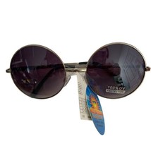 Round Circle Sunglasses John Lennon Style Classic Unisex Silver Frames Oversized - £5.86 GBP