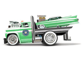 1966 Chevrolet C60 Flatbed Truck Green Metallic with White Top &quot;Cadillac Service - £18.85 GBP