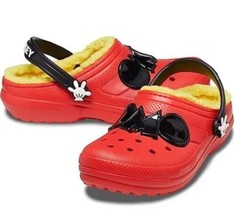 NEW!! Toddler UNISEX CROCS CLASSIC LINED DISNEY MICKEY MOUSE CLOG SIZE U... - $37.39