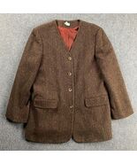 Vintage NYCC Blazer Women&#39;s 18W Brown Knit Formal Wool Blend Adults Plus - €25,70 EUR