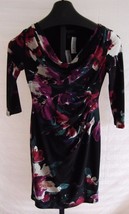 NWT Lauren Ralph Lauren burgundy Purple White &amp; Black Print Dress Misses... - $59.39