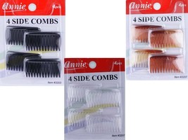 4 Pieces 4 Side Combs Hair Accessories CLEAR/BLACK/BROWN - $2.50